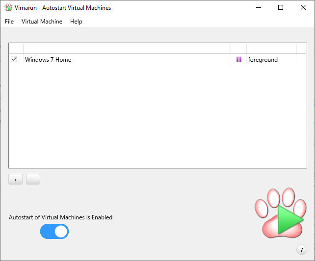 One VM configured